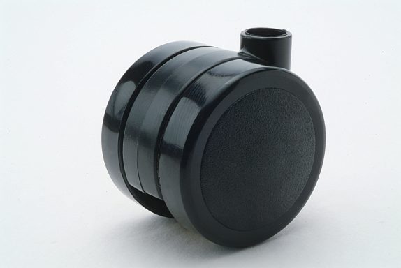 schwarze Doppelrolle ohne Kotflügel mit 38 mm Durchmesser